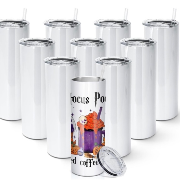 20 Oz Customizable Straight Tumbler with Sliding Lid and Clear Plastic Straw - Picture 5 of 5